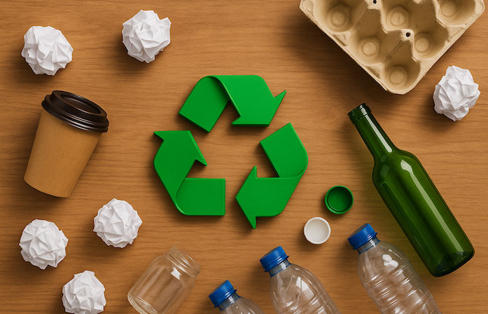 recycle-waste-on-table